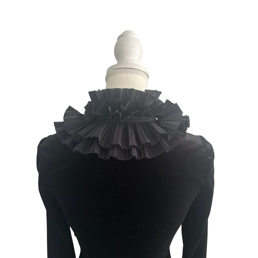 BCBGMaxAzria Black Ruffled Blouse - Picture 4 of 8